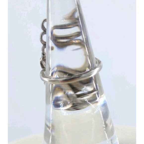 Vintage Mexico LMV 925 Sterling Silver Modernist Statement Ring Size 5.75 - Picture 3 of 8